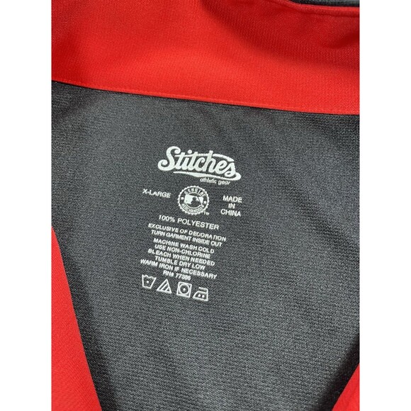 Stitches Washington Nationals Full Zip Track Jacket Mens XL MLB Black Red Stripe - Picture 4 of 8